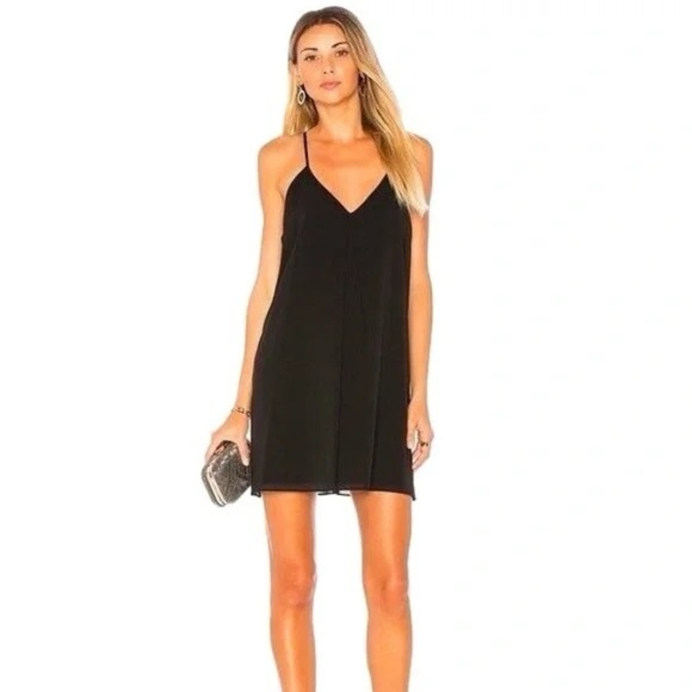￼Alice + Olivia Silk Black racerback tank